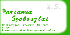 marianna szoboszlai business card